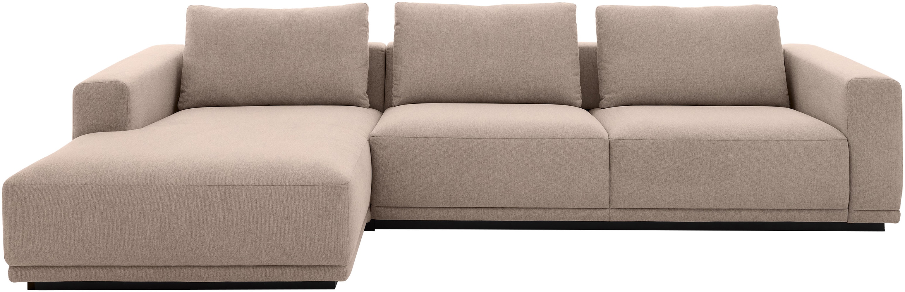 Ecksofa MUSTERRING, nature, B:316cm H:78cm T:166cm, 94% Polyester, 6% Nylon, Sofas, Ecksofa, Anreihsofa rechts & Longchair links, mit Armlehnen, inkl. Rückenkissen