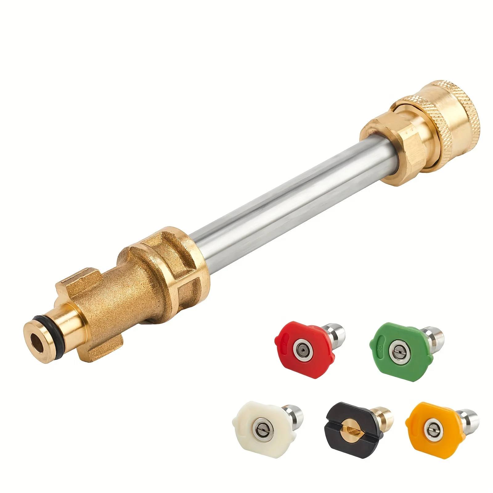 Buse de pulvérisation pour lave-auto, Compatible avec Ryobi Portland, connecteur rapide 1/4 pouces, baguette de pulvérisation argentée pour lave-linge à pression avec 5 buses