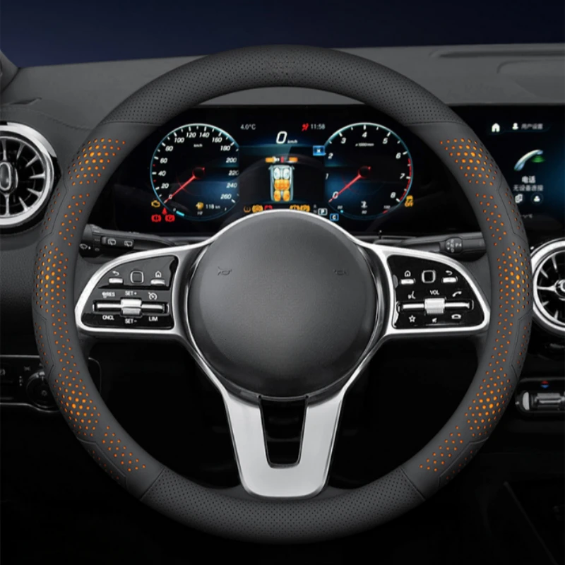 Housse de volant de voiture en cuir Nappa de Type O/D, housse universelle de volant, accessoires de volant, housse de poignée antidérapante