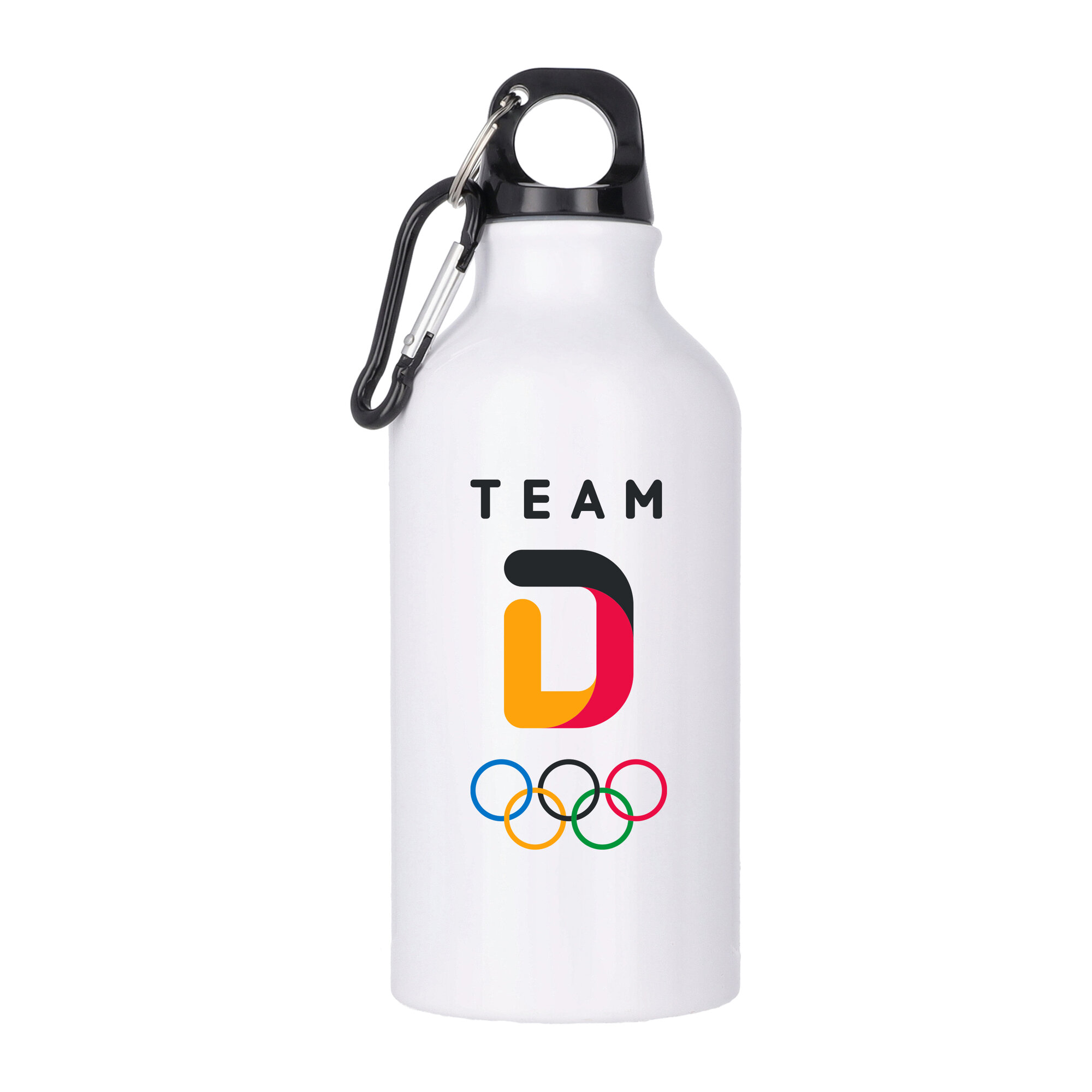 Team D Primärlogo, Aluminium 400 ml, Trinkflasche – Weiß Image
