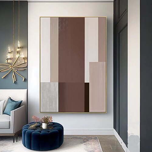 Handgefertigte abstrakte japanische Wandbilder in Beige, Braun und Schwarz, Wabi-Sabi-Stil, abstrakte japanische Kunst, minimalistisches Poster mit dicken Pinselstrichen Image