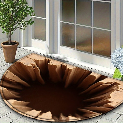 Landschaftsdesign Fußmatte visuelle Falle Bodenmatte rutschfest für Türbereich Eingangsbereich Badezimmer Flur drinnen draußen Diatomit schnell trocknend absorbierend Image