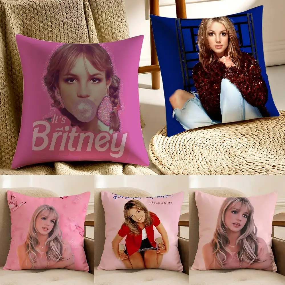 Retro Singer B-Britney Spears Kissenbezug, Anti-Staubmite, unsichtbarer Reißverschluss, Schlafsofa