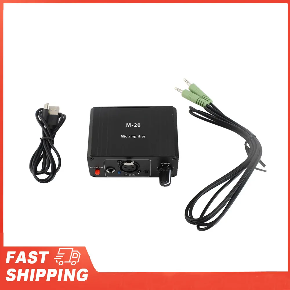 Professioneller Mikrofonvorverstärker, 48 V, Phantomspeisung, XLR, symmetrische Schaltung für dynamische/Kondensatormikrofone, hohe Verstärkung, geräuscharmer Booster Image