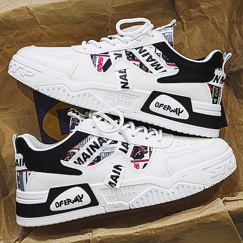 Weiße Herren-Sneaker im trendigen Design mit Logo-Details – bequeme und stylische Sneaker für Sport, Freizeit und Outdoor-Aktivitäten. Image