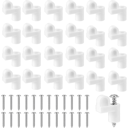 24 Stück 3/8-Zoll-Druckguss-Türglas-Fenstergitterclips mit Schrauben für Sturmtürhalterungen und Fenstergitterbefestigungen, robuste schwarze Beschläge für den privaten und gewerblichen Gebrauch Image