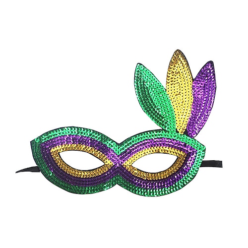 Mardi Gras 2026 Karneval Karnevalsmaske Cosplay Mardi-Gras-Farben Kinder Erwachsene Herren Damen Jungen Karneval Fetter Dienstag Karnevalsparade Party Leistung Einfaches Karnevalskostüm Verkleiden Image