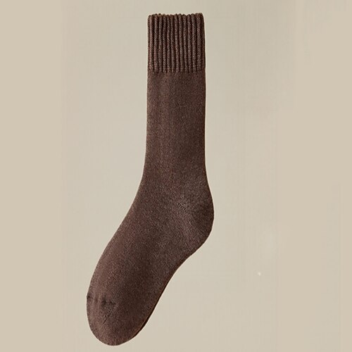 Herren 6 Paare Socken Laufsocken Freizeitsocken Schwarz Weiß Farbe Einfach Outdoor Urlaub Alltagskleidung Fleece Mittel Herbst Winter Mode Streetwear Image