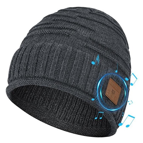 Wireless Hut für Herren Valentinstagsgeschenk für jugendliche Jungen und Mädchen Herren- und Damen-Socken Erwachsene Teenager coole Technologie kabelloser Musik-Hut mit Kopfhörern für Gamer Ehemann Image