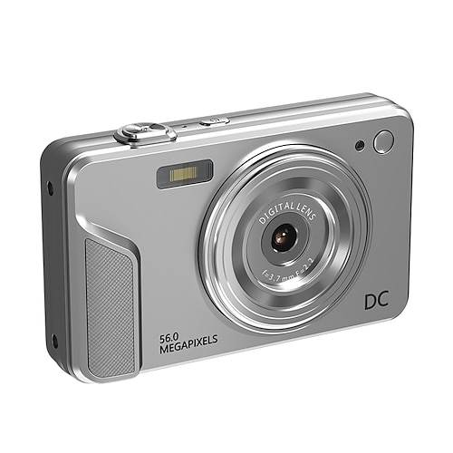 Digitale 56-Megapixel-Kamera für Fotografie, Point-and-Shoot-Digitalkamera mit Autofokus, Dual-Blitz, 16-fach Zoom, Bildstabilisierung, 128-GB-Speicherkarte, kompakte Vlogging-Kamera für Jugendliche
