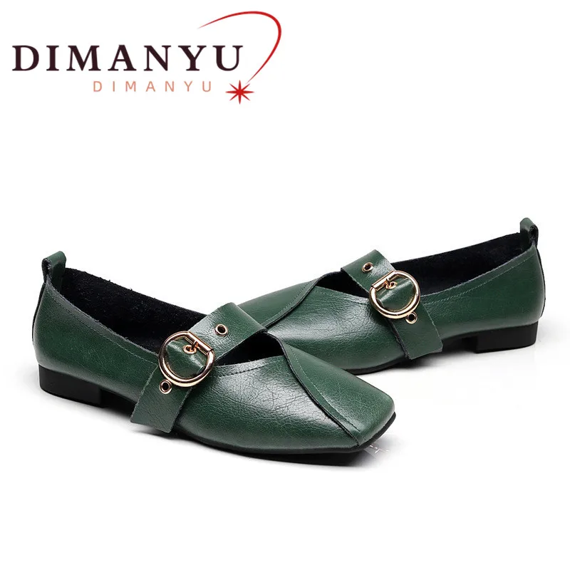 DIMANYU Damen Frühling Schuhe 2024 Neue Echtes Leder Mutter Flache Schuhe Casual Große Größe 41 42 43 Slip-on Loafers frauen