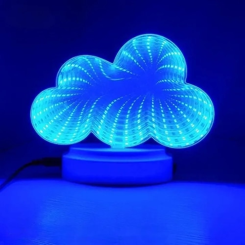 Spiegel-Nachtlicht, Tunnellicht mit Spiegel, Unendlichkeits-Spiegel-Tunnellicht, LED-Spiegel-Tunnel-Nachtlicht für Schlafzimmer/Partys/Wohndekoration Image