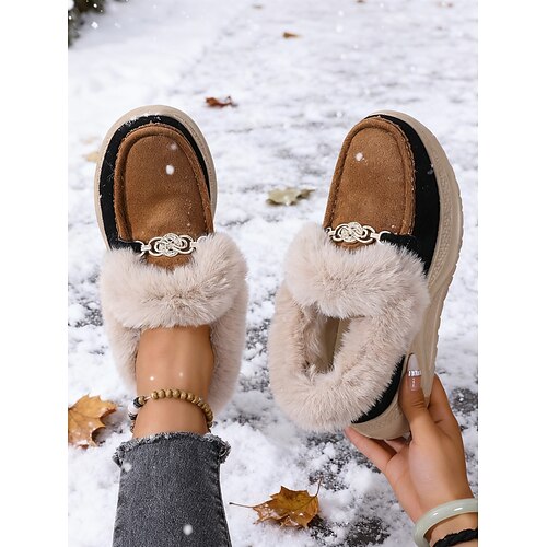 Rote Damen-Sneaker zum Hineinschlüpfen mit weichem Fellfutter – bequeme und stylische Schuhe für Winter, Spaziergänge im Freien und den Alltag Image