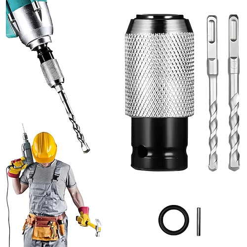 Tragbares Bohrhammer-Adapterset mit 2/3/4-Zoll-Schlagbohrern – elektrischer Schraubenschlüssel-Umrüstkopf, korrosionsbeständig Rostschutz, ideal für Haus-, Renovierungs- und Bauprojekte Image