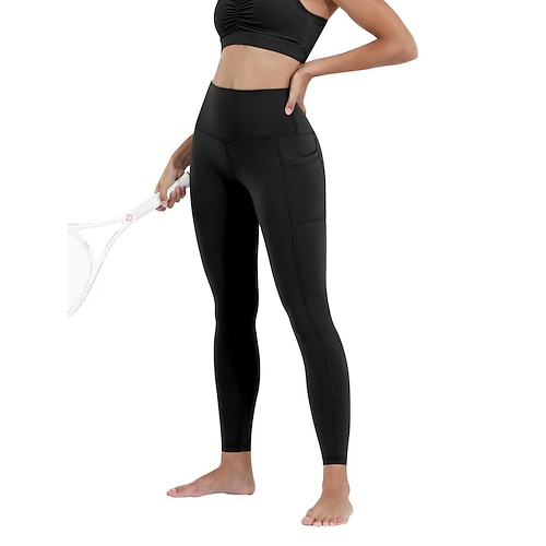 Damen Jogginghose Chinos Leggings Mode Basic Lässig Volle Länge Hohe Taille Einfach Elastischer Bund Bequem Weich Dehnbar Yoga Marineblau Schwarz Wein Grau Frühling Herbst Schmale Passform Image