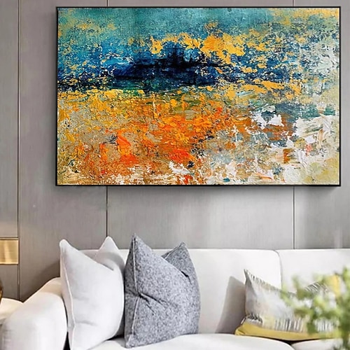 Handgemaltes Ölgemälde auf Leinwand, moderne abstrakte Wanddekoration für Wohnzimmer, gerollt, rahmenlos, ungespannt Image
