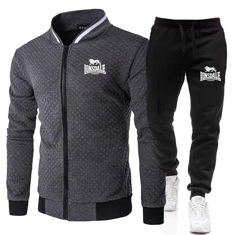 LONSDALE Giacca da uomo con colletto rialzato alla moda primaverile e autunnale, set da baseball da uomo con cerniera tascabile casual all'aperto