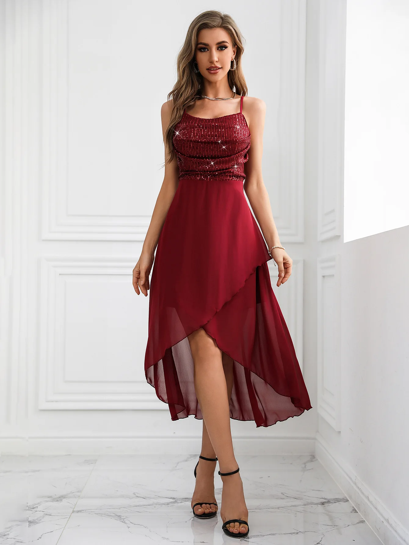 Robes longues de soirée à paillettes pour femmes, Sexy, bretelles Spaghetti, robe de Club, robes de soirée élégantes, vêtements pour femmes, vêtements pour femmes, été