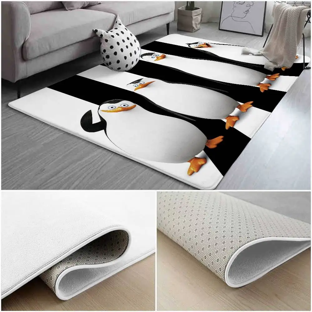 The P-Penguins Of Madagascar Floor Mat Bathroom Absorbent Mat Simple Door Dirt-resistant Mat Home Kitchen Mat Foot Mat Entry Mat