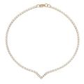 White Swarovski Crystal Single Strand V Necklace - Women's Gold Plated Necklace Made From White Swarovski Crystals - Presented in a Giftbox