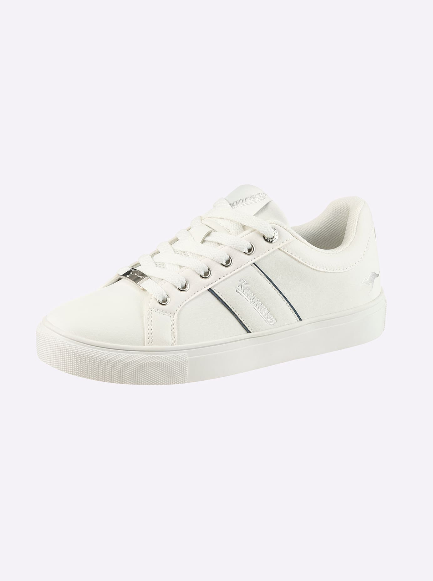 Sneaker KANGAROOS, Damen, Gr. 40, weiß, Lederimitat, Schuhe Sneaker