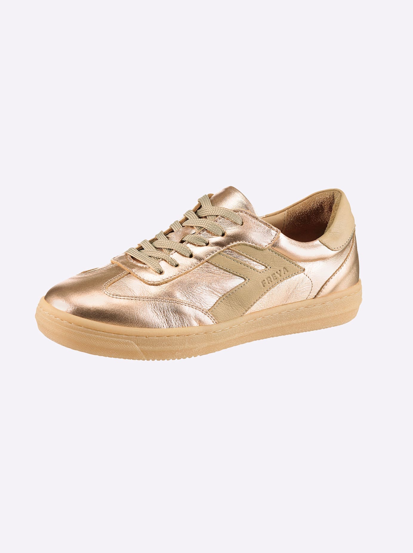 Sneaker ANDREA CONTI, Damen, Gr. 42, apricotmetallic, camel, Glattleder, Leder, Rindsleder, Schuhe Sneaker