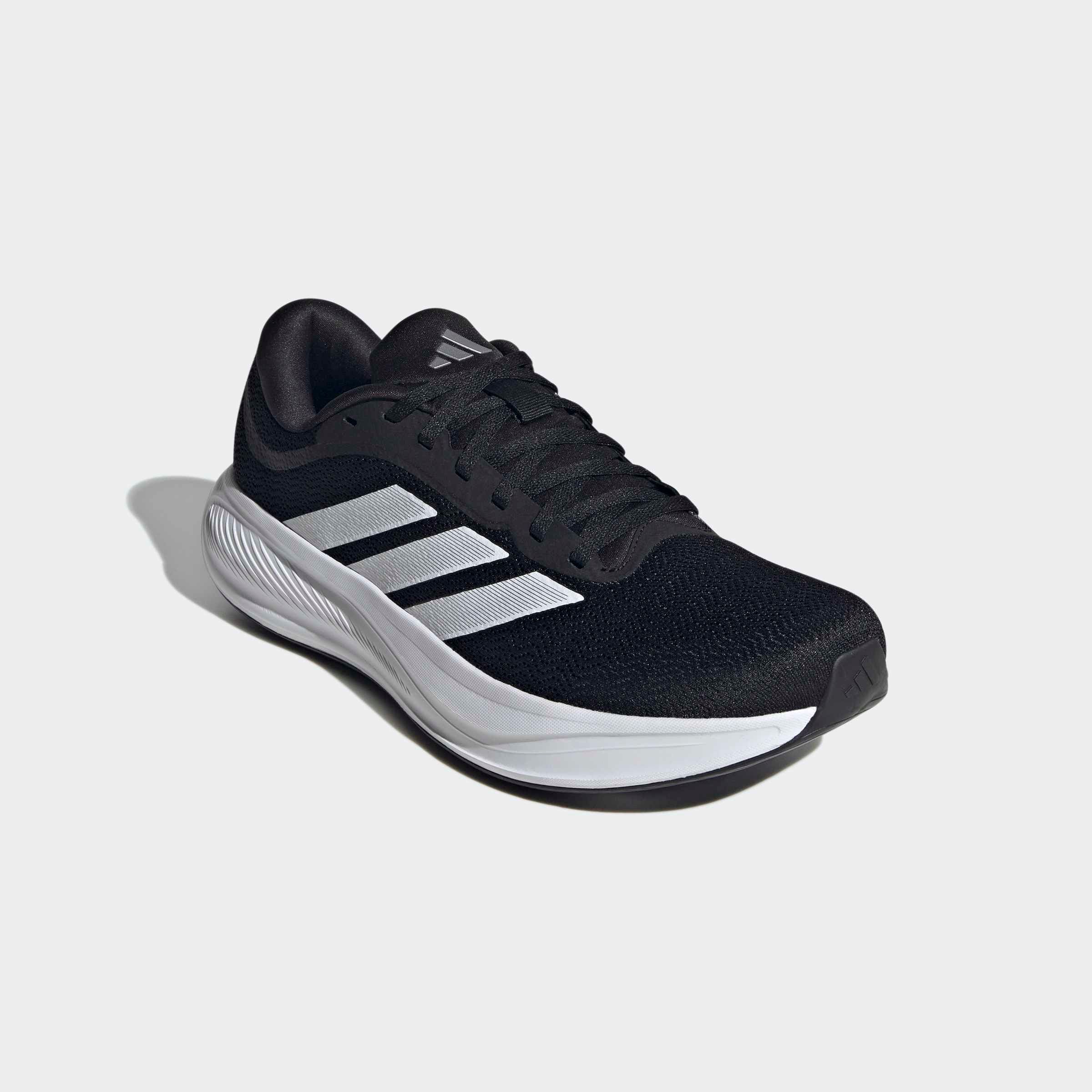 Laufschuh ADIDAS PERFORMANCE "RESPONSE RUNNER 2", Damen, Gr. 43, core schwarz, cloud weiß, matte silber, Synthetik, Textil, Schuhe Laufschuh