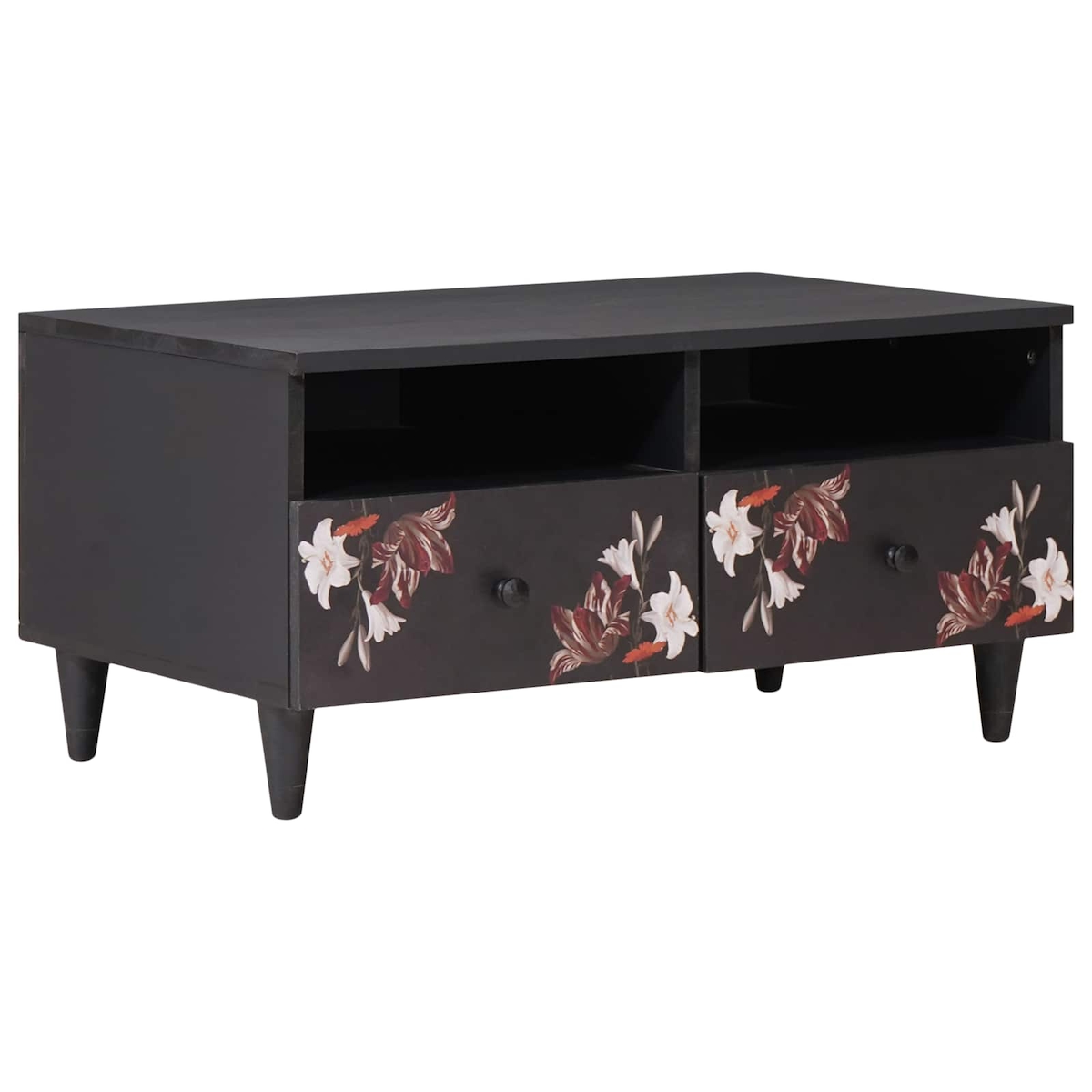 vidaXL Couchtisch Mehrfarbig 80 x 54 x 40 cm Massivholz Mango Image