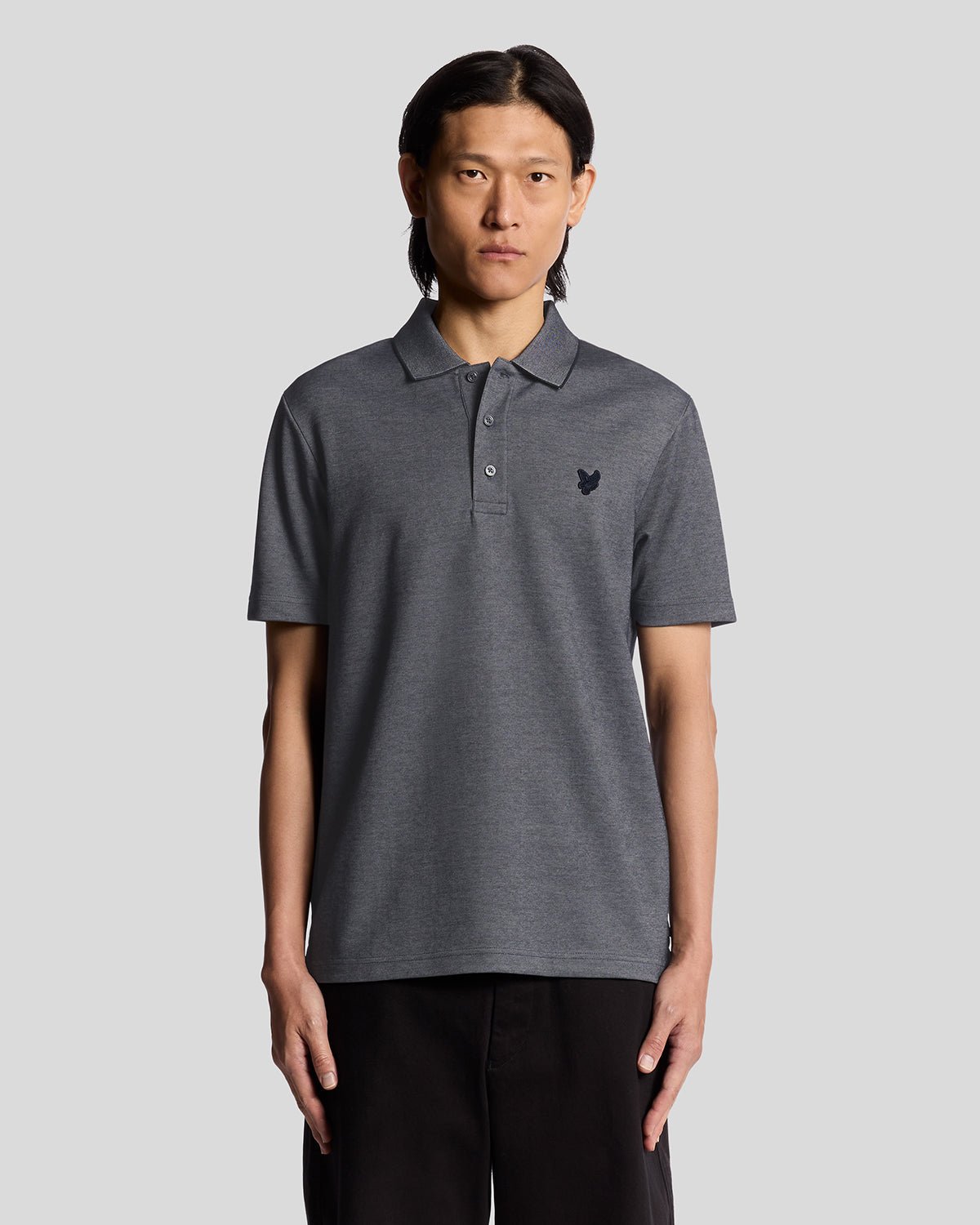 Lyle & Scott – Zweifarbiges Piqué-Poloshirt – Blau Image