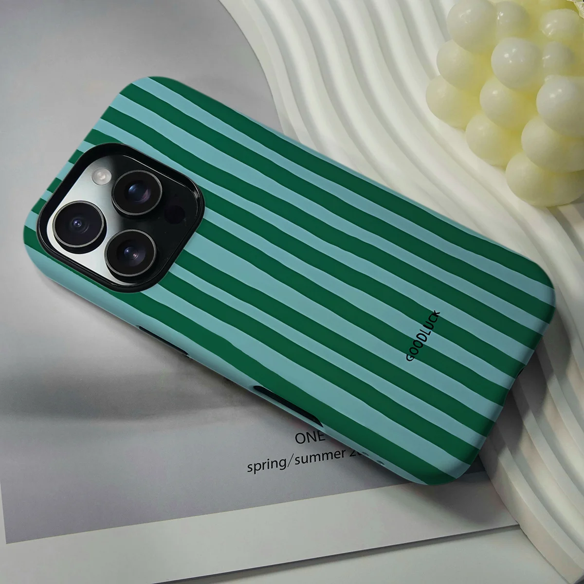 Coque à rayures vertes pour Iphone 16/15/14/13/12/11 Pro Max Coque Iphone 16 Pro Max Coque de téléphone portable housse 16 Pro Smartphone