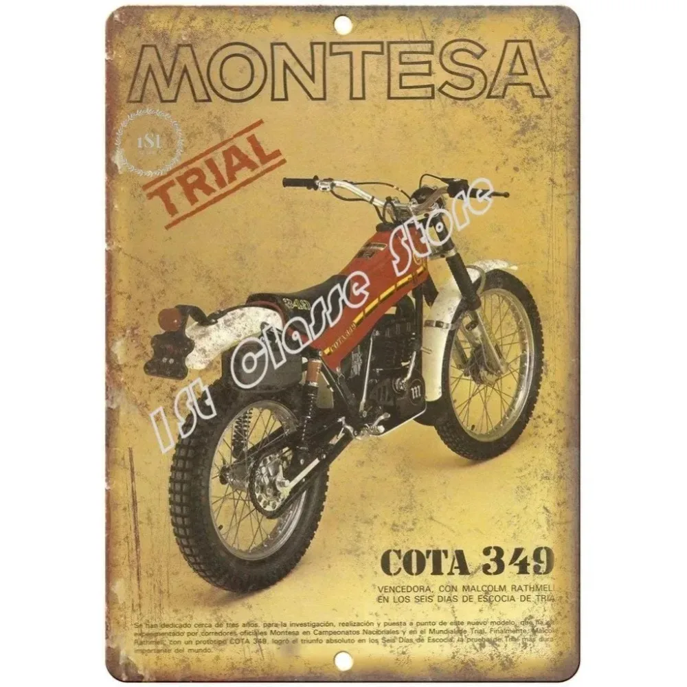 Montesa Trail Bike COTA Blech Wandschild Metallschild Kunstdekoration für Bar Image