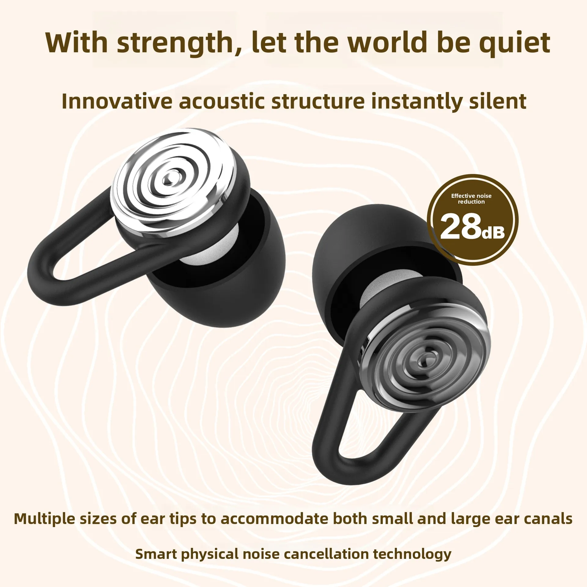 Geräuschunterdrückende und schallisolierende Ohrstöpsel, spezialisierte, leistungsstarke, schallisolierende Schlaf-Ohrstöpsel mit Geräuschunterdrückung, geräuschlos Image