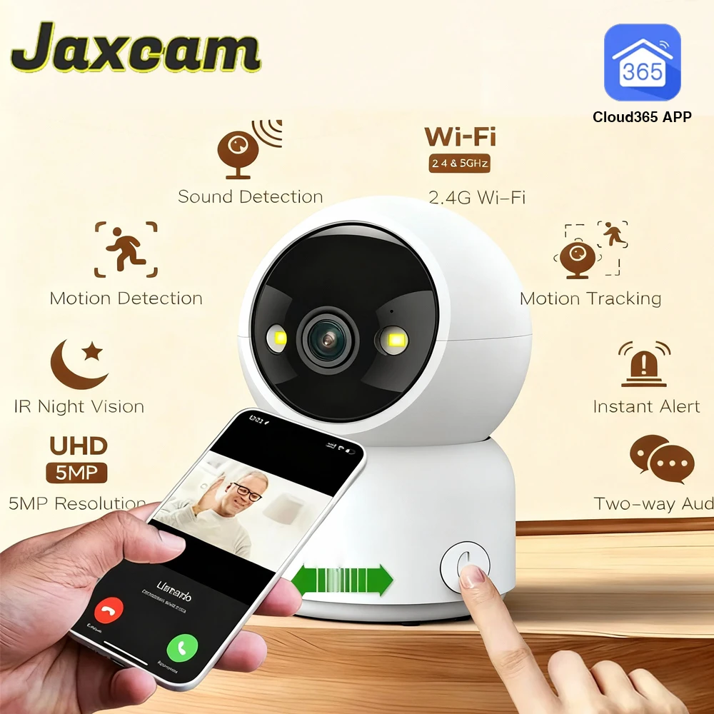 5MP HD Smart Mini WLAN IP-Kamera Überwachungskamera Automatische Verfolgung Innen Kabellose Sicherheits-Heimüberwachung Babyphone Image