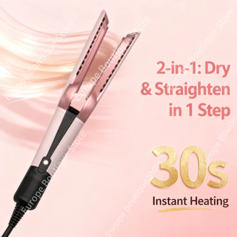 Professionelle 2-in-1-Haarglätter- und Trockner-Kombination – Glätteisen mit Negativ-Ionen-Heizung und Display. Ideal für Zuhause und Salon Image