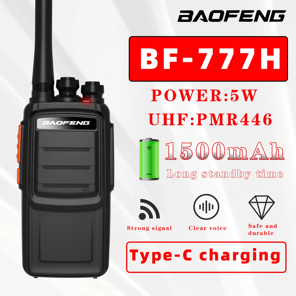 2 Stück Baofeng Walkie-Talkie BF-777H 16CH Professionelles Funkgerät mit 3-5 km Reichweite PMR446MHz Tragbarer Langstrecken-Funkempfänger Image