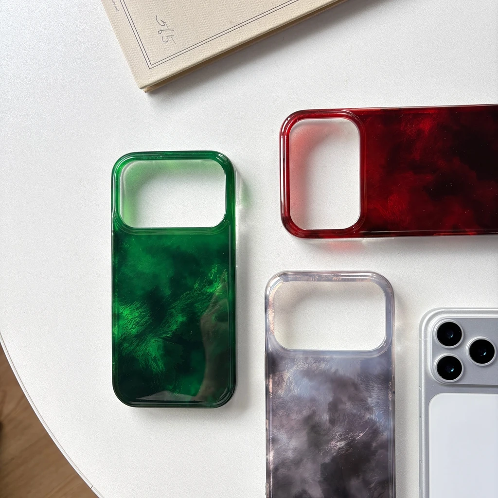 Advanced Art Rot Grün und Grau Farbverlauf Zinnfolie Muster Stoßfeste Handyhülle für iPhone 17, 16, 15, 14, 13 Pro Max Air