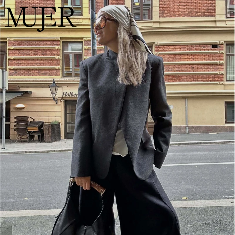 MUJER Blazer sartoriale da donna Blazer da ufficio vintage Donna Cappotti in lana sintetica per donna Streetwear Capispalla Giacca aderente da donna
