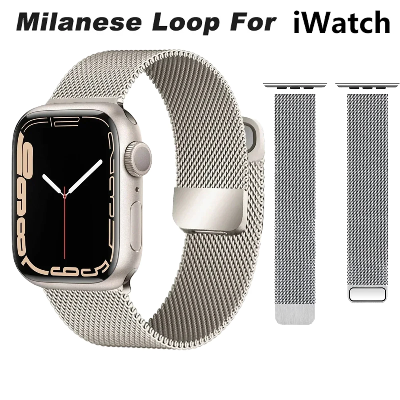 Milanese Loop Band für Apple Watch Band 42 mm 46 mm 41 mm 45 mm 40 mm 44 mm 49 mm 38 mm Metallarmband für iWatch Serie 7 6 5 SE 4 3 2 Image