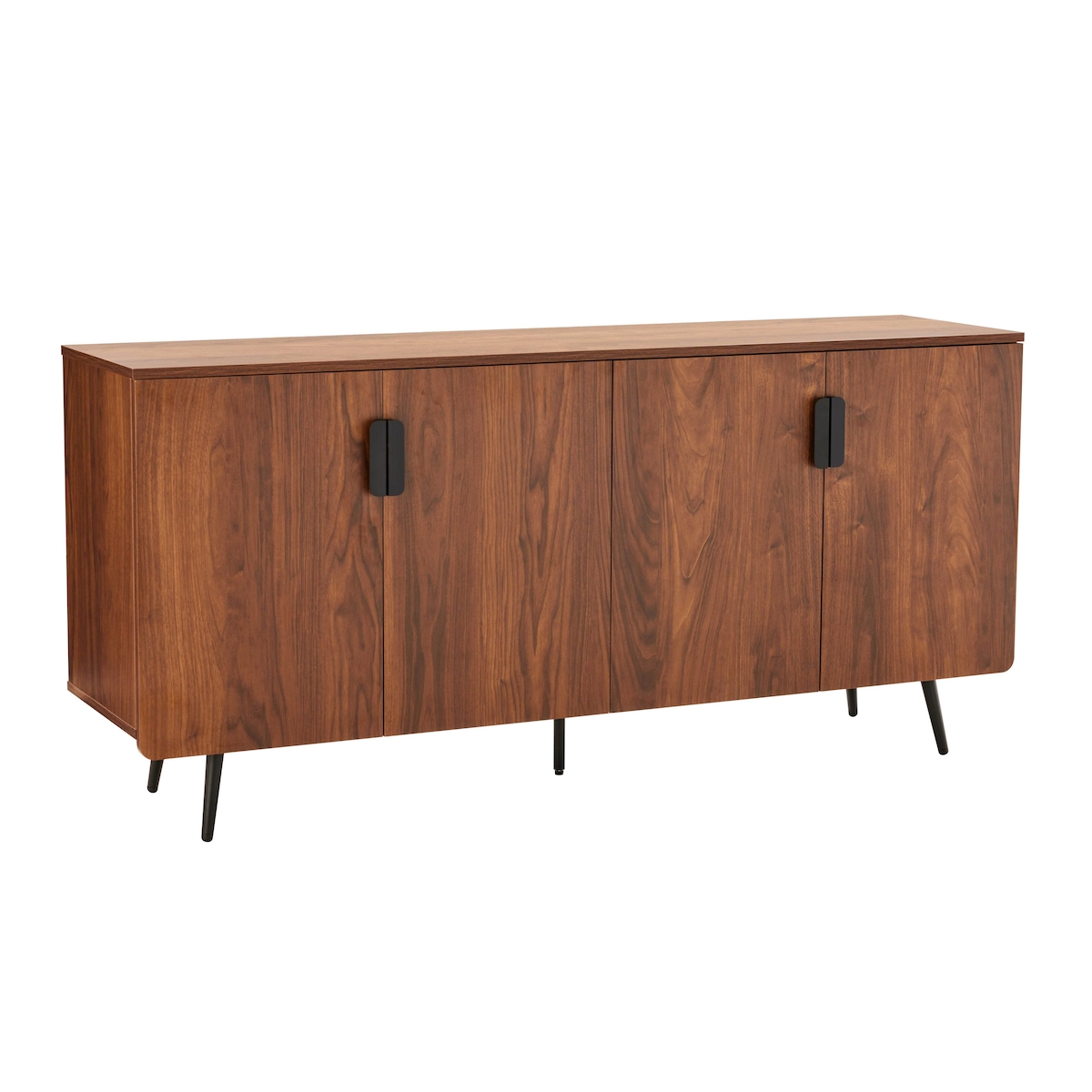 Oviala Business Modernes Sideboard mit 4 Türen, 160 cm, dunkles Holz Image