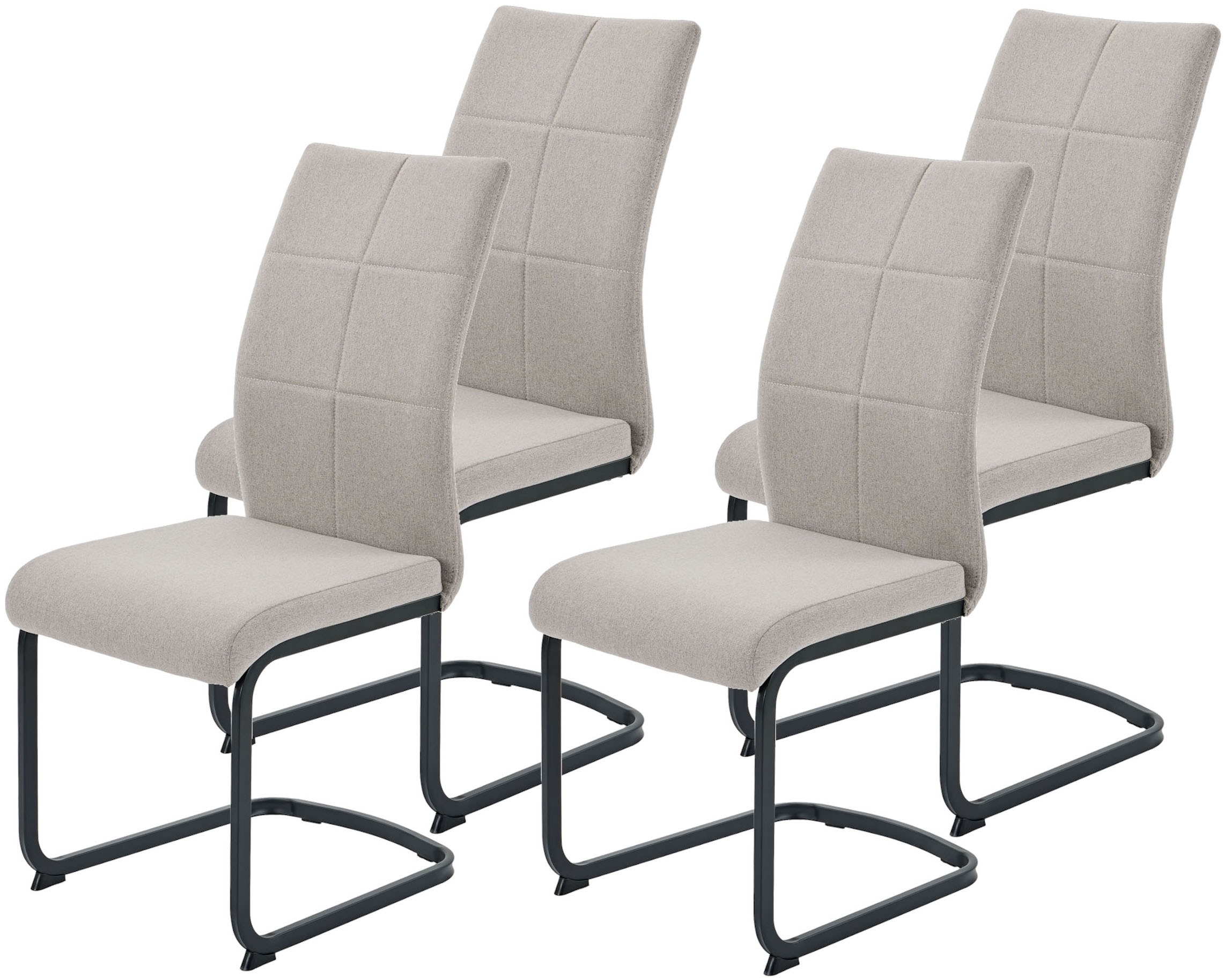 Freischwinger HELA "TURIN", schlamm, schwarz, schwarz, B:42cm H:99cm T:61,5cm, Metall, Polyester, Stoff, Stühle, Freischwinger, Freischwinger, Vierkantrohrgestell, gepolstert, waterfree productions