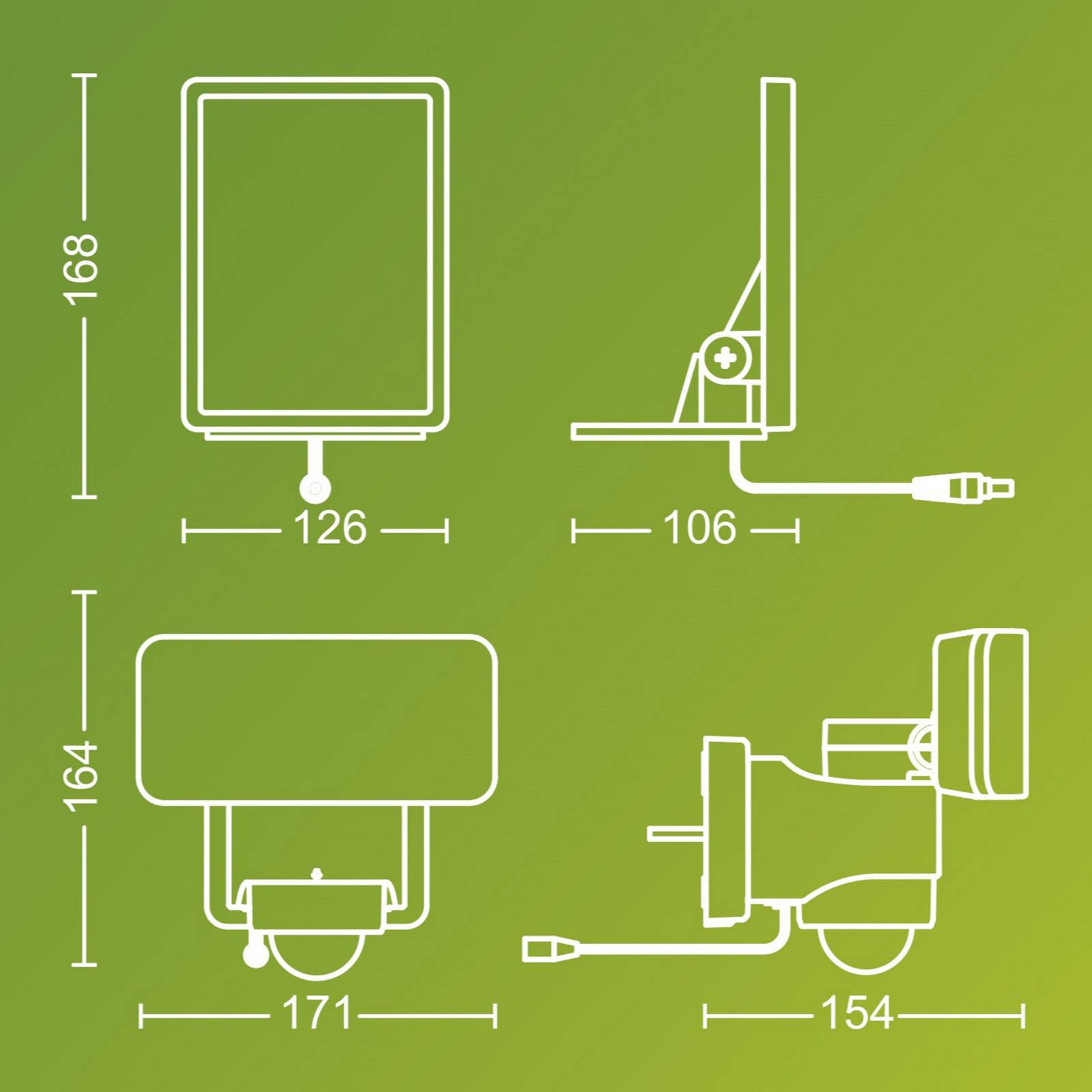 Philips LED-Solar-Außenstrahler Tylus, weiß, 3.000 K, Sensor Tylus, weiß / opal, Kunststoff, Solarleuchte außen