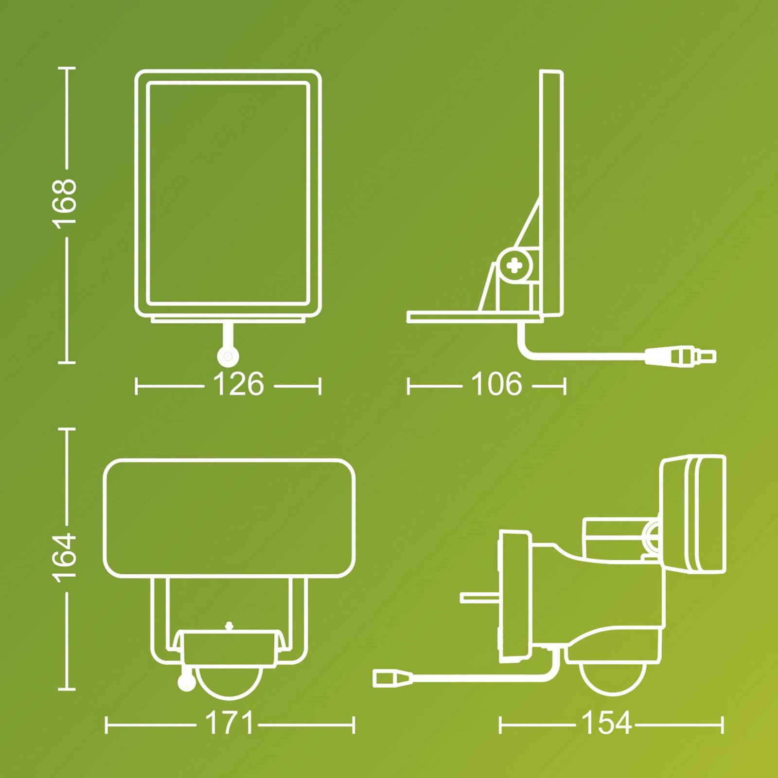Philips LED-Solar-Außenstrahler Tylus, schwarz 5.000K Sensor Tylus, schwarz, Kunststoff, Solarleuchte außen
