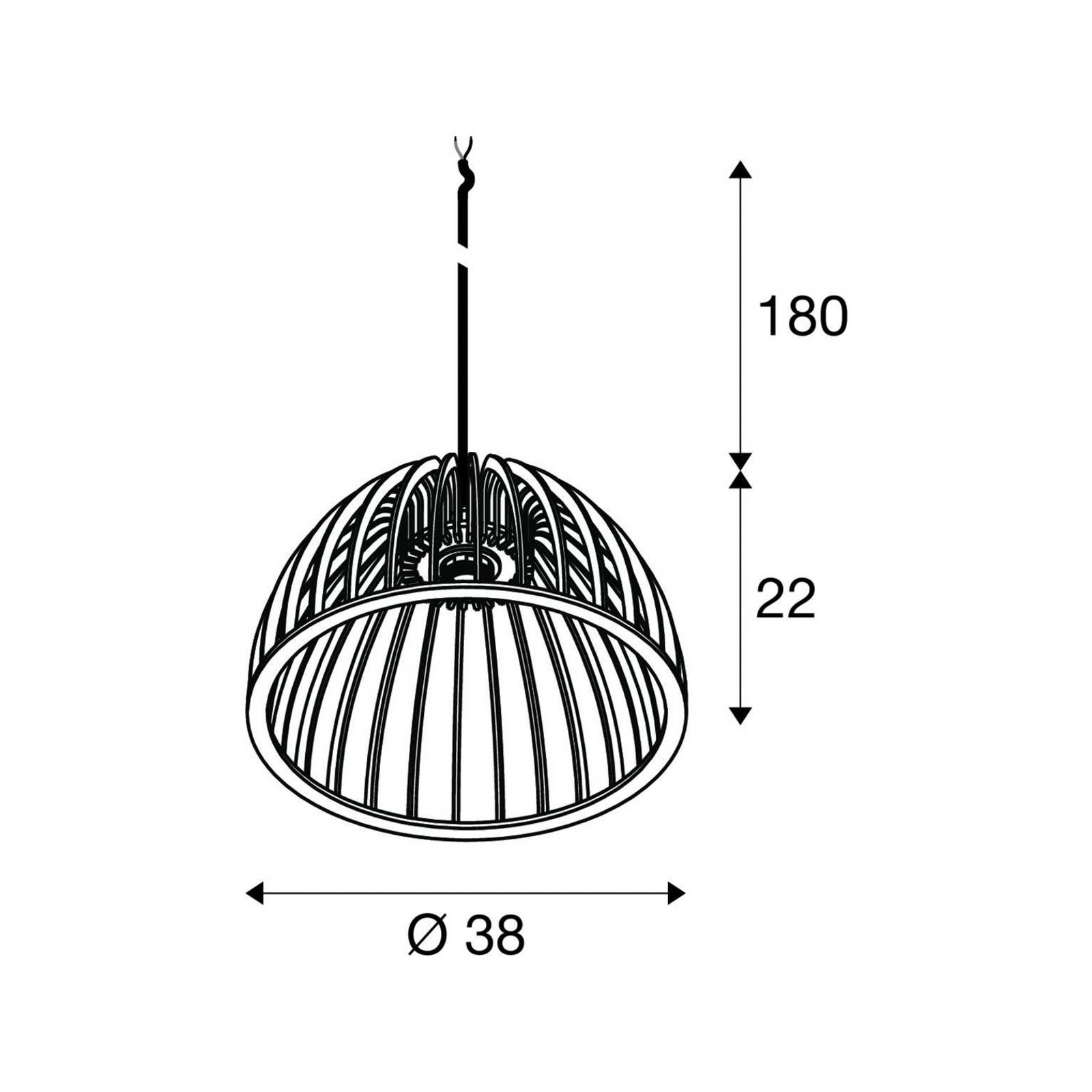 SLV Hängelampe Wud, dimmbar, Holz hell, für Wohn- / Esszimmer, Holz, Pendelleuchte