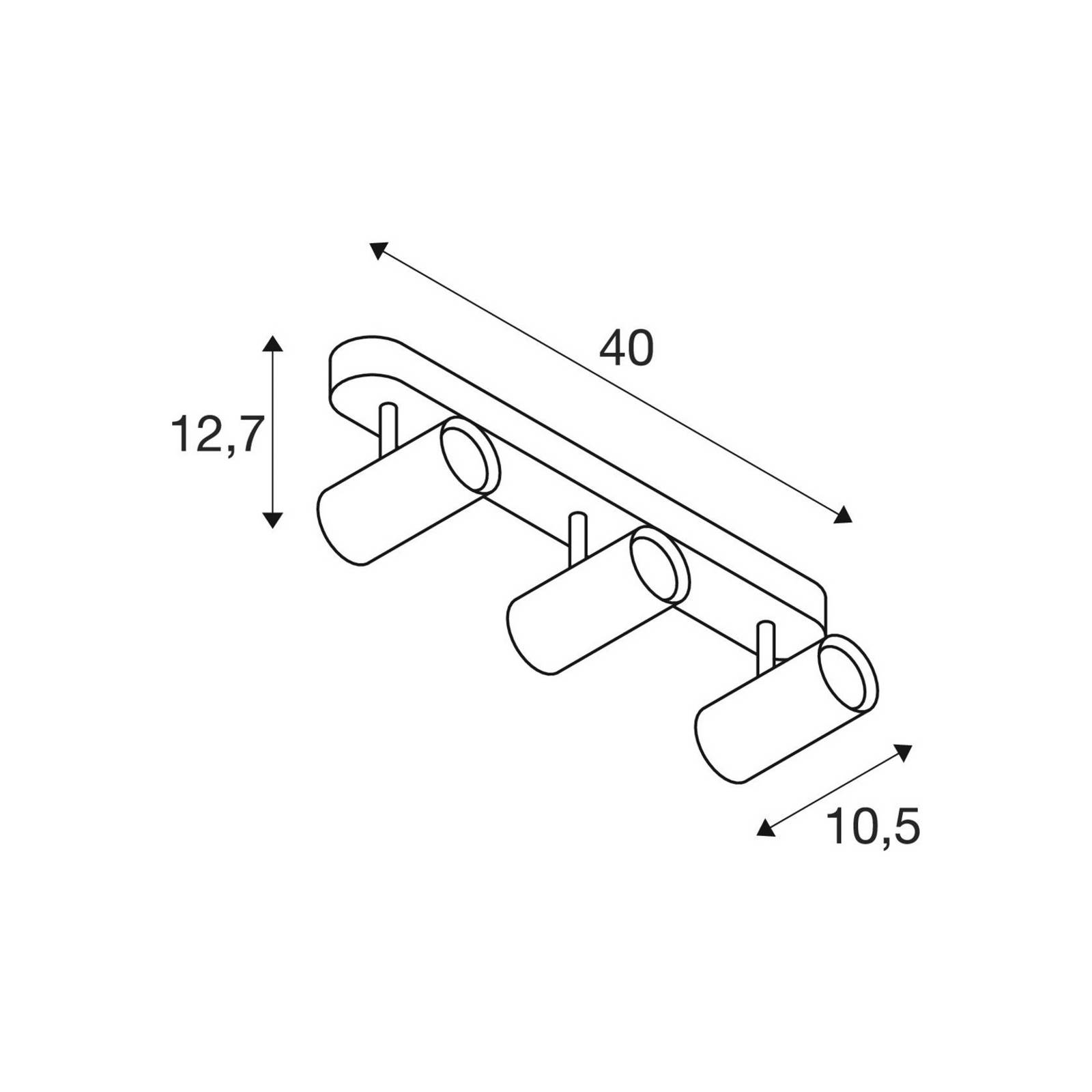 SLV LED-Deckenstrahler Noblo, weiß, dim to warm, Länge 40 cm dimmbar, weiß / opal, für Wohn- / Esszimmer, Aluminium, Modern, LED Deckenlampe