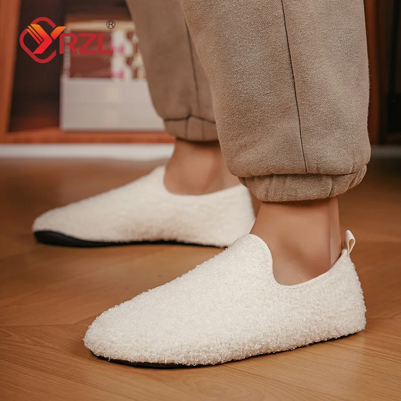 YRZL Warme Schuhe Männer Winter Schuhe Warme Bequeme Innen Flache Mokassin Mann Schuhe Männer Slip-on Baumwolle Hausschuhe für männer Casual Schuhe