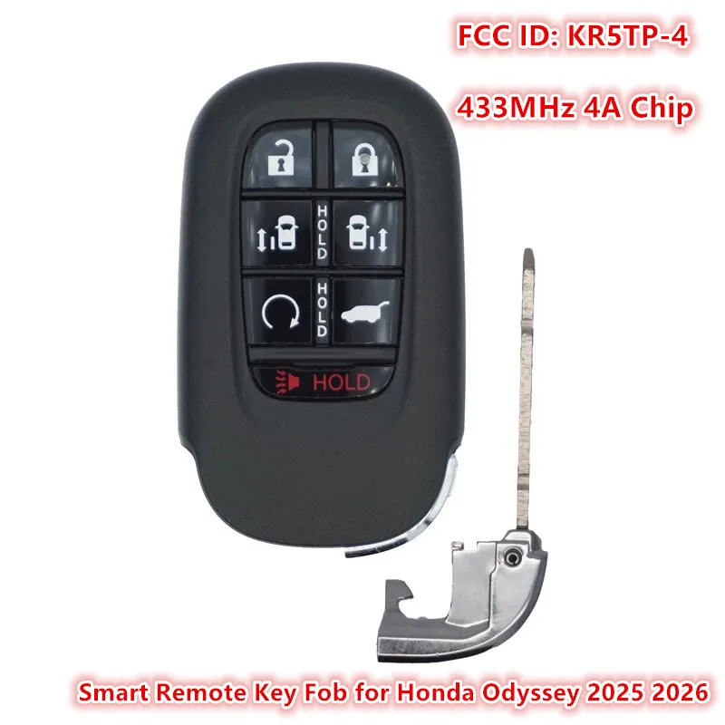 7 Tasten KR5TP-4 Neuer intelligenter Fernbedienungs-Autoschlüsselanhänger für Honda Odyssey 2025 2026 7812D-TP-4 4A Chip 433 MHz Image