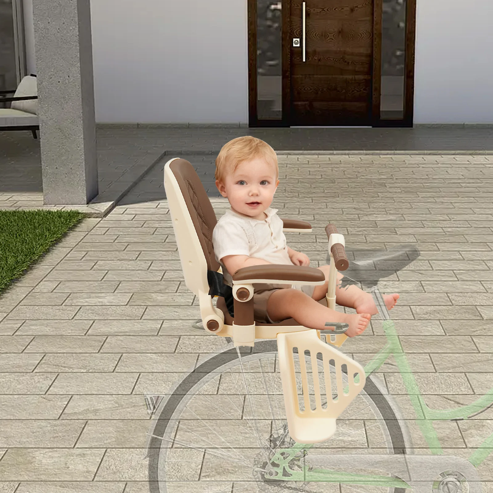 Universeller Fahrrad-Kindersitz für Kinder von 8–8 Jahren, hochdichte Schwammpolsterung, einfache Installation, verstellbare 3-Positionen-Rückenlehne