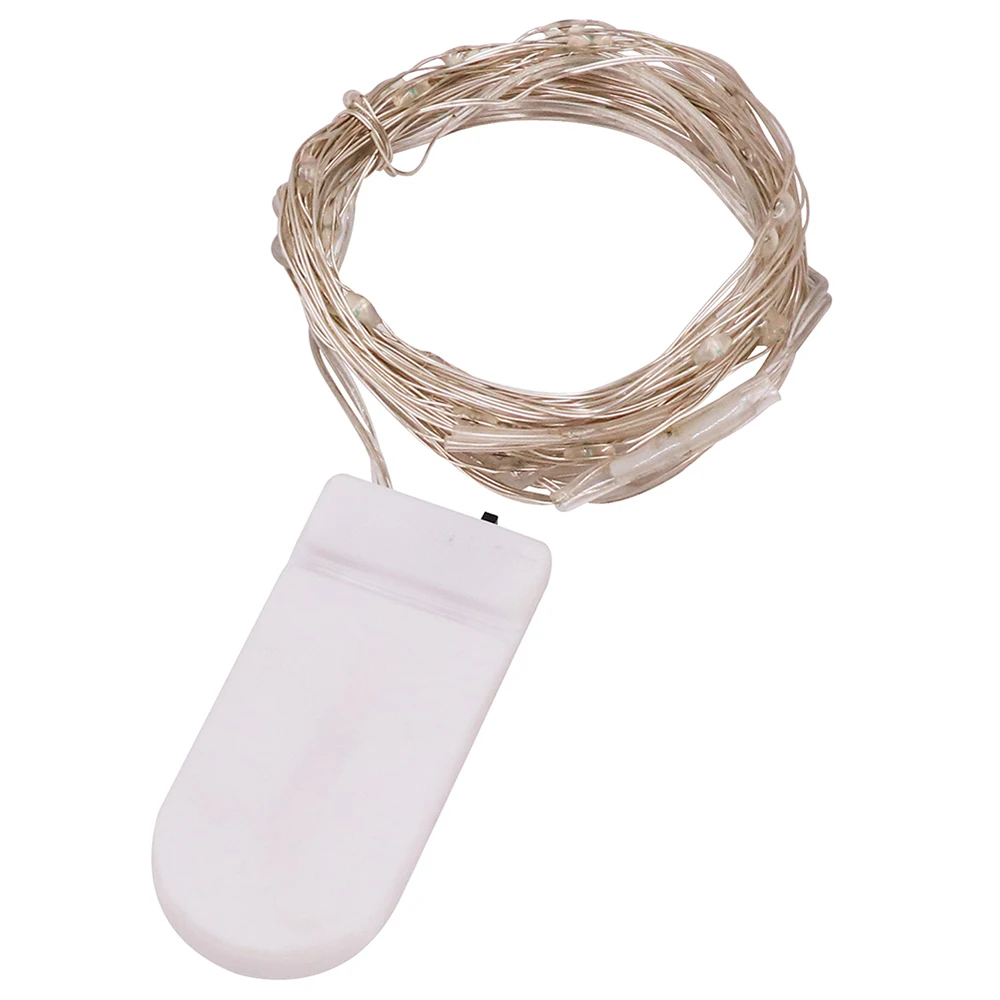 3V LED Silberdraht Lichterkette Batterieleistung LED Lichterkette mit Schalter für Garten Terrasse Zaun Hochzeit Party Weihnachtsdekoration