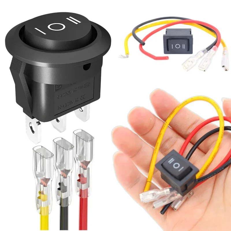 Interruttore a bilanciere a 3 posizioni ON-OFF-ON 12V/24V 20A Interruttore a bilanciere LED a 3 pin impermeabile per la modifica della barca marina del motociclo automatico