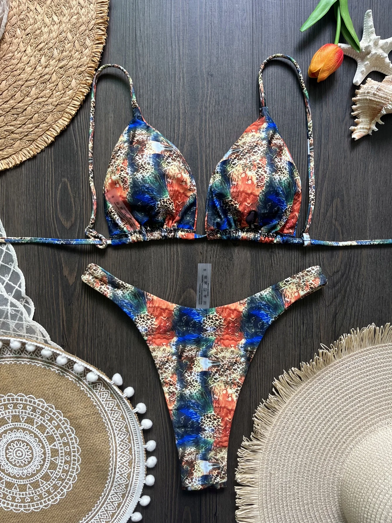 Neue Sexy Micro Brasilianischen Bikini Frauen Bademode Retro Print Designer Weiblichen Badeanzug Zwei-stück Bikini set Badende Badeanzug Image